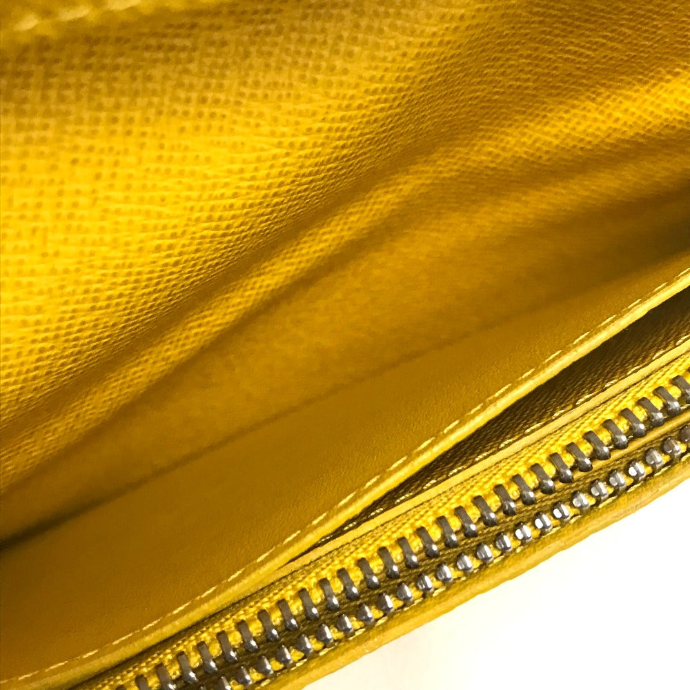 LOUIS VUITTON Long Wallet Purse M42087 Taiga Leather yellow Taiga Portefeuille Blaza mens Used Authentic