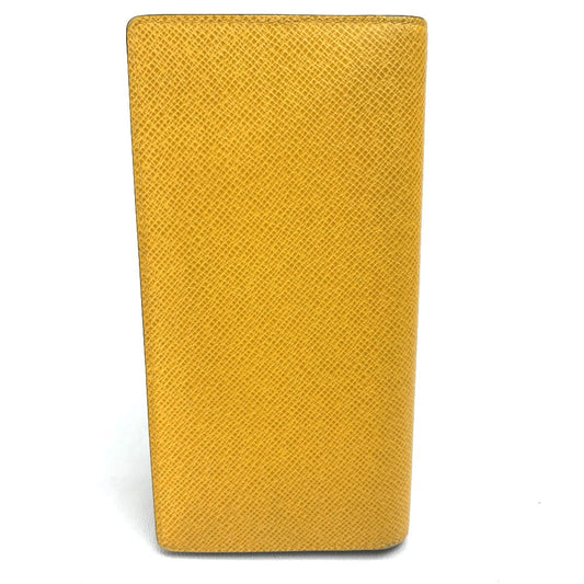 LOUIS VUITTON Long Wallet Purse M42087 Taiga Leather yellow Taiga Portefeuille Blaza mens Used Authentic