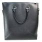 LOUIS VUITTON Handbag M33433 Taiga Leather Black x Silver Metal Taiga Anton Tote
