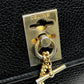 CELINE Handbag leather Black x Gold Metal vintage Chain lock Women Used Authentic