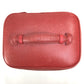 CHANEL Handbag Caviar skin Red x Gold Metal CC COCO Mark Horizontal Cosmetics Pouch Women Used Authentic