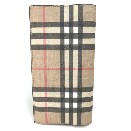 BURBERRY Long Wallet Purse 8016613 PVC / Leather Beige / black Cavendish mens Used Authentic