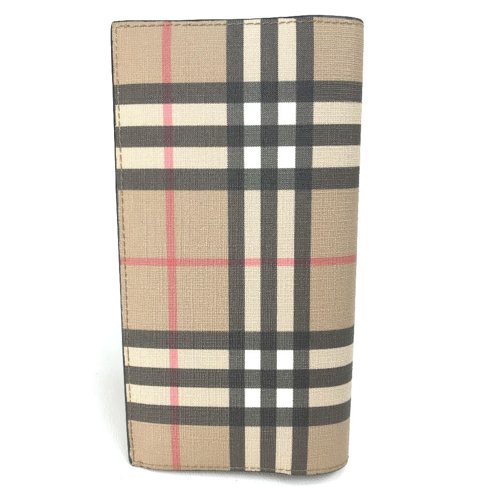 BURBERRY Long Wallet Purse 8016613 PVC / Leather Beige / black Cavendish mens Used Authentic