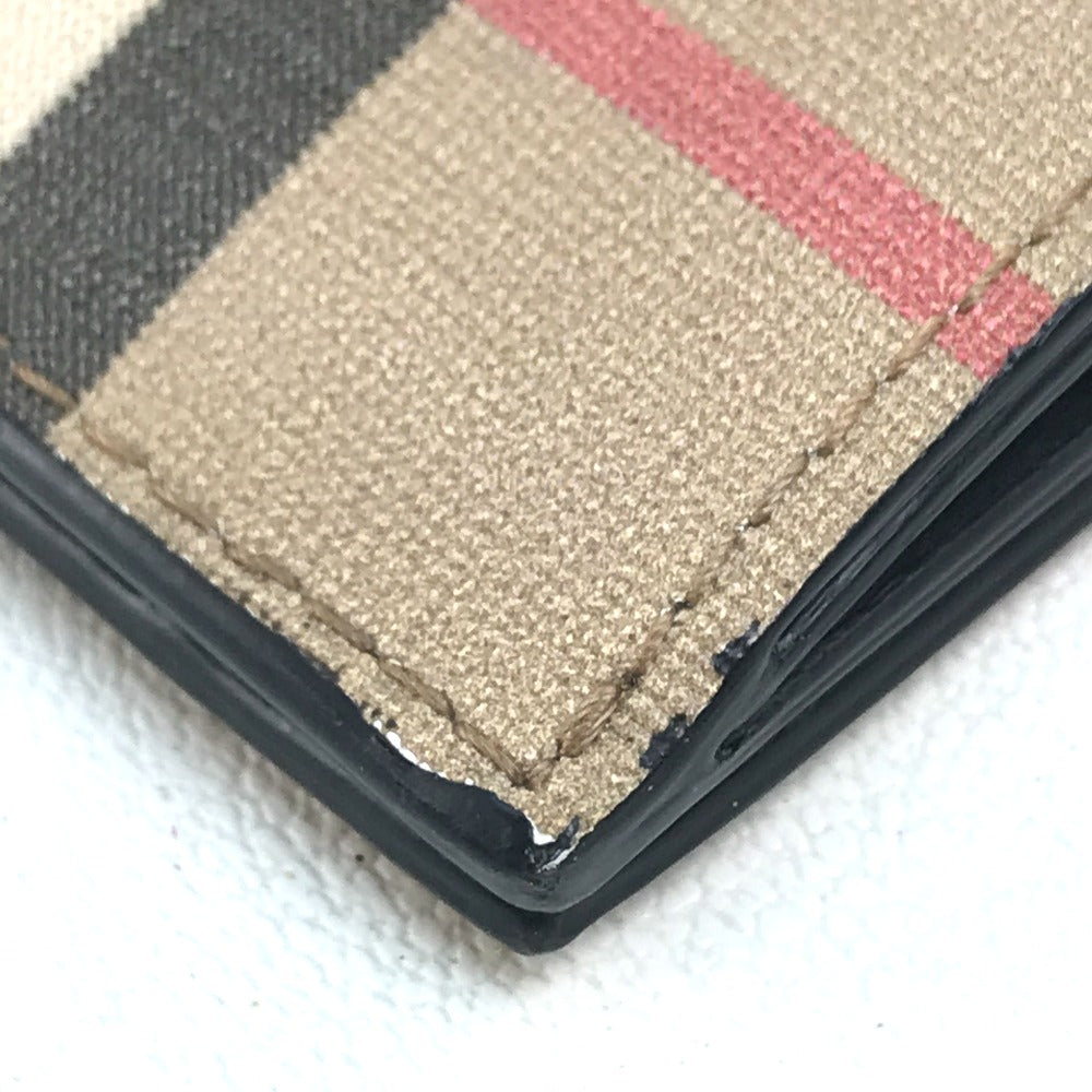 BURBERRY Long Wallet Purse 8016613 PVC / Leather Beige / black Cavendish mens Used Authentic