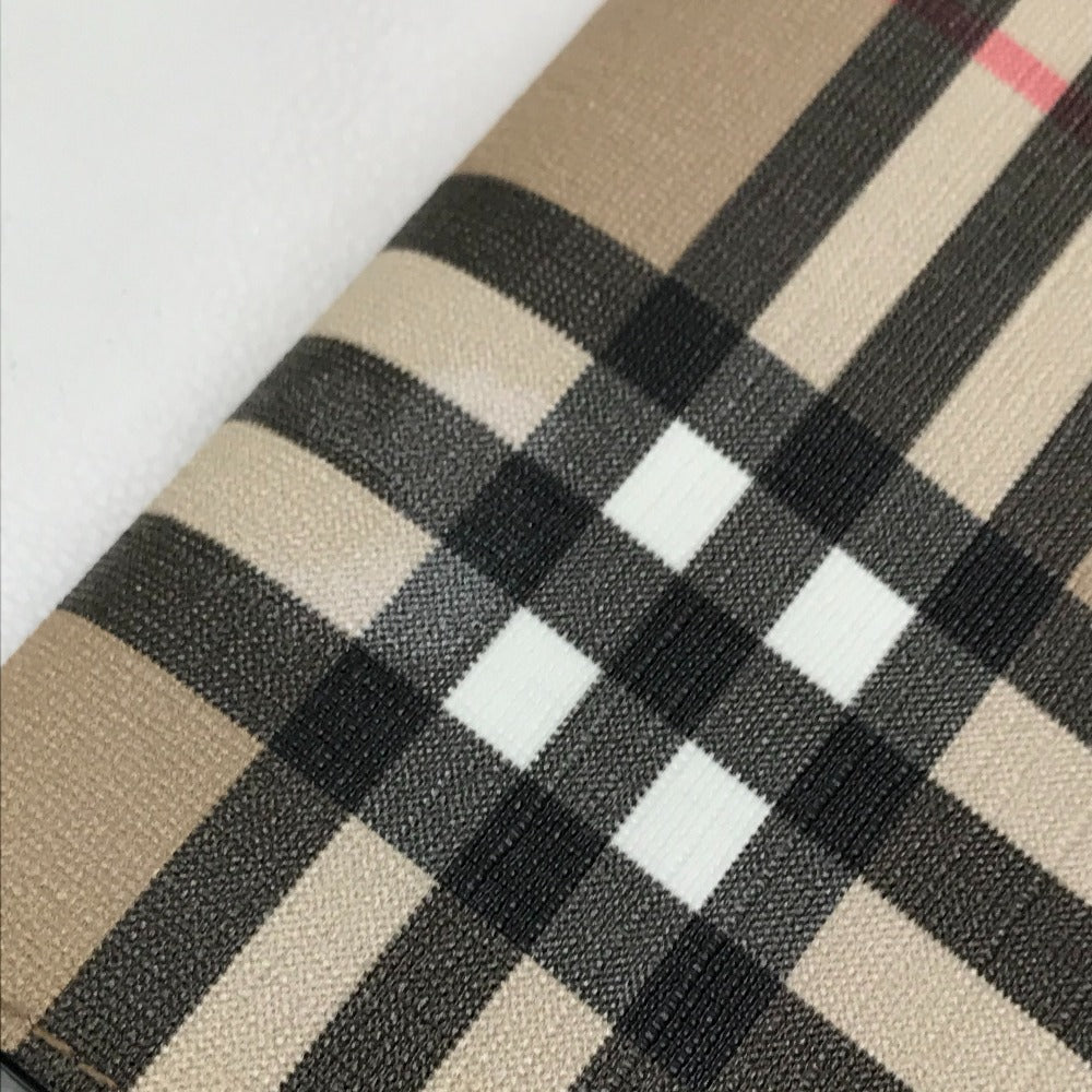 BURBERRY Long Wallet Purse 8016613 PVC / Leather Beige / black Cavendish mens Used Authentic