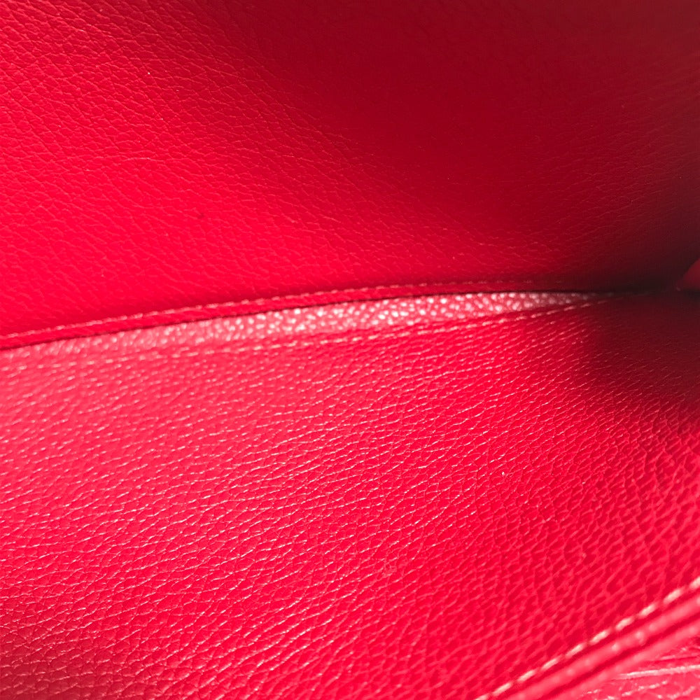 LOUIS VUITTON Long Wallet Purse M68571 Monogram Ann Platt Leather Red Monogram Ann Platt Zippy wallet Women Used Authentic