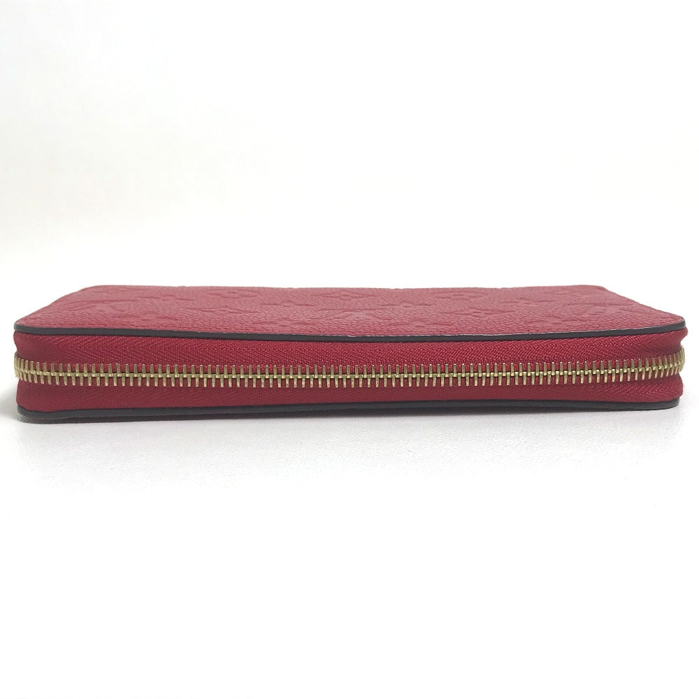 LOUIS VUITTON Long Wallet Purse M68571 Monogram Ann Platt Leather Red Monogram Ann Platt Zippy wallet Women Used Authentic