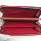 LOUIS VUITTON Long Wallet Purse M68571 Monogram Ann Platt Leather Red Monogram Ann Platt Zippy wallet Women Used Authentic