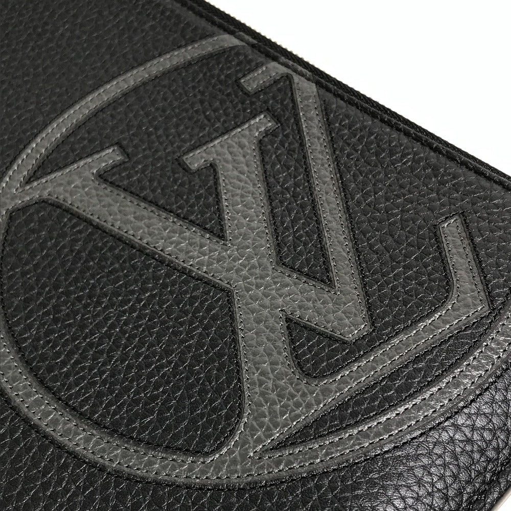 LOUIS VUITTON Clutch bag M67756 Taurillon Clemence Leather black LV Circle bag mens Used Authentic