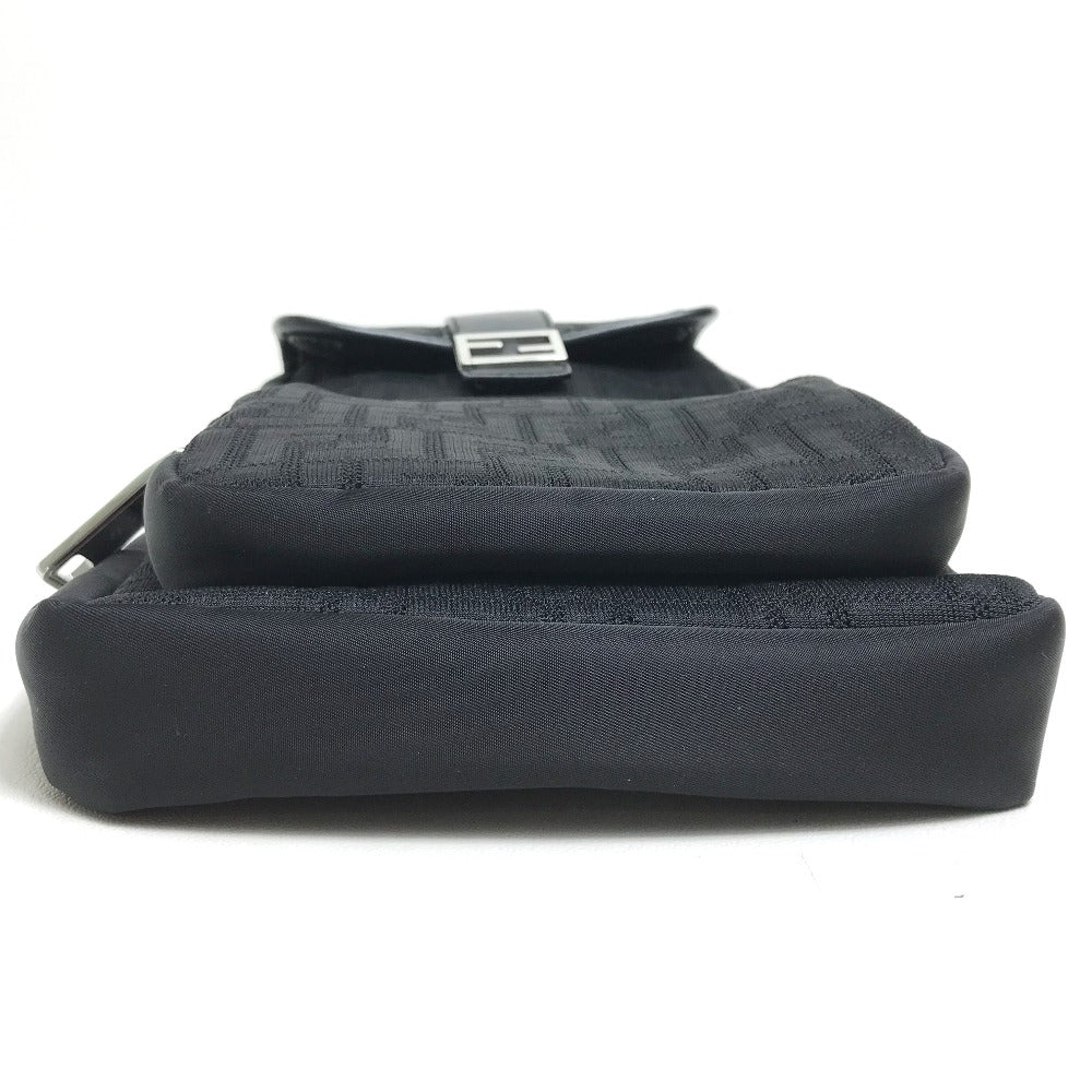 FENDI Shoulder Bag 7VZ049 Fabric / Leather Black / red Belt bag Zucca FF pattern mens Used Authentic