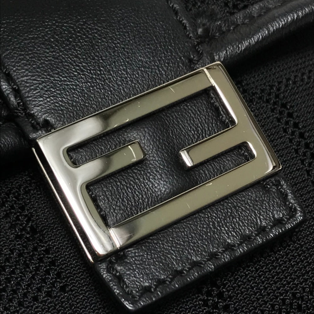 FENDI Shoulder Bag 7VZ049 Fabric / Leather Black / red Belt bag Zucca FF pattern mens Used Authentic