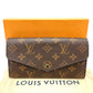 LOUIS VUITTON Long Wallet Purse M62236 Monogram canvas Brown Monogram Portefeuille Sarah Women Used Authentic