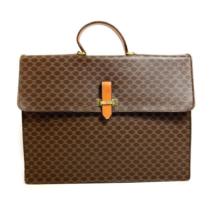 CELINE Business bag PVC / Leather Brown Macadam vintage unisex(Unisex) Used Authentic