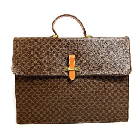 CELINE Business bag PVC / Leather Brown Macadam vintage unisex(Unisex) Used Authentic