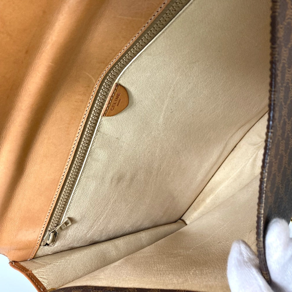 CELINE Business bag PVC / Leather Brown Macadam vintage unisex(Unisex) Used Authentic