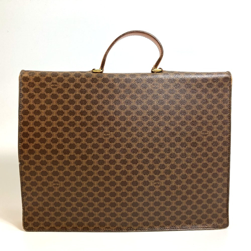 CELINE Business bag PVC / Leather Brown Macadam vintage unisex(Unisex) Used Authentic