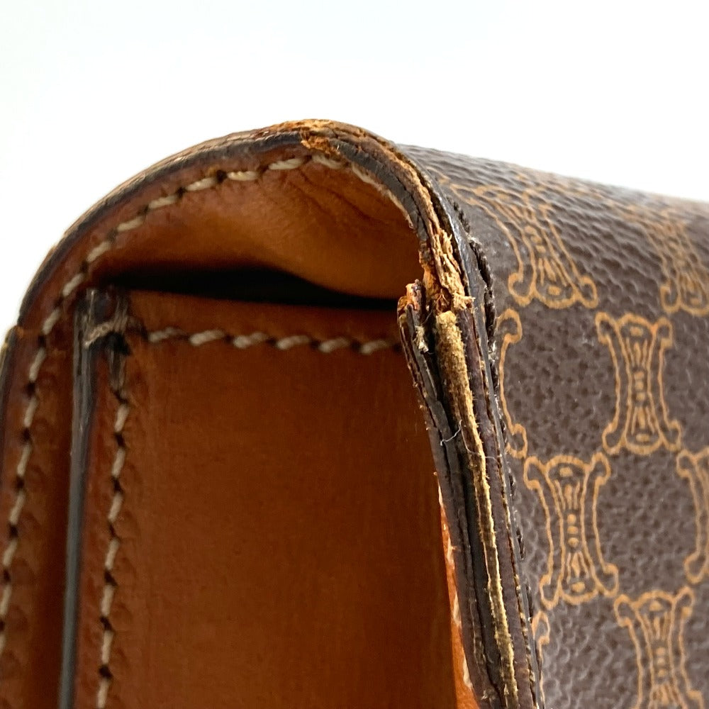 CELINE Business bag PVC / Leather Brown Macadam vintage unisex(Unisex) Used Authentic