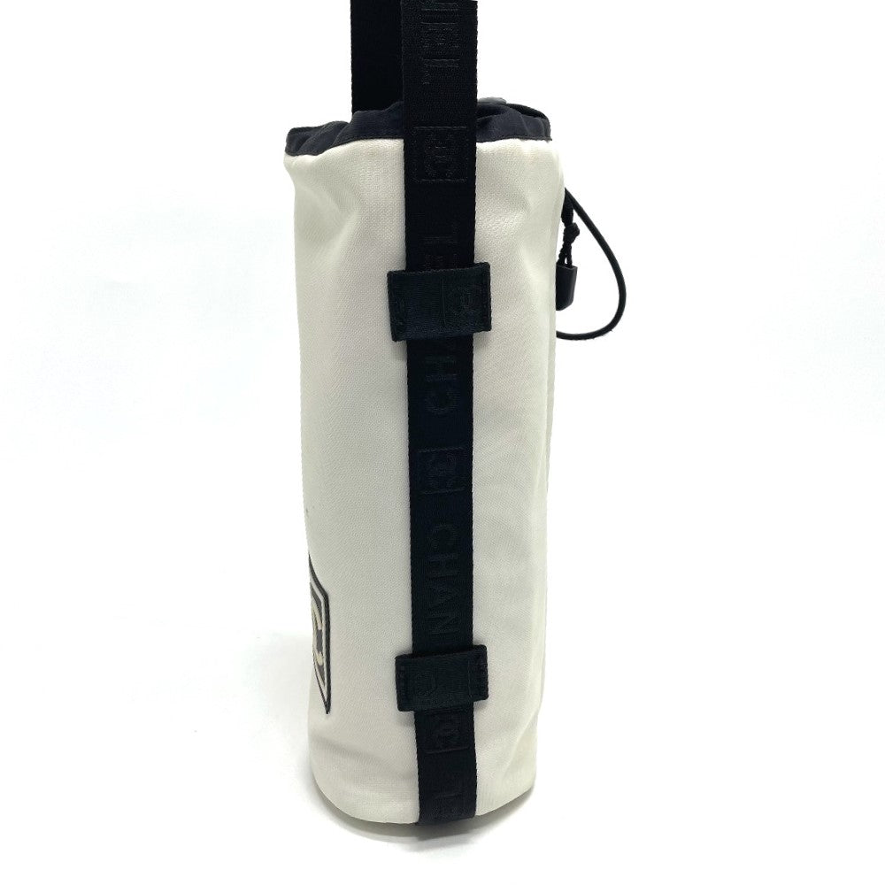 CHANEL Shoulder Bag Nylon White x black Sports Line CCCOCO Mark drink bag Women Used Authentic