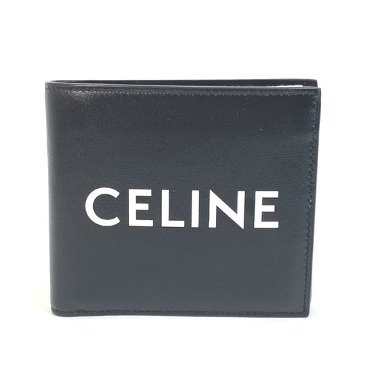 CELINE Folded wallet 10C873DME leather black logo Bi-fold wallet Women(Unisex) Used Authentic