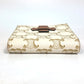 CELINE Folded wallet PVC / Leather White / brown Macadam Triomphe Wallet Women Used Authentic