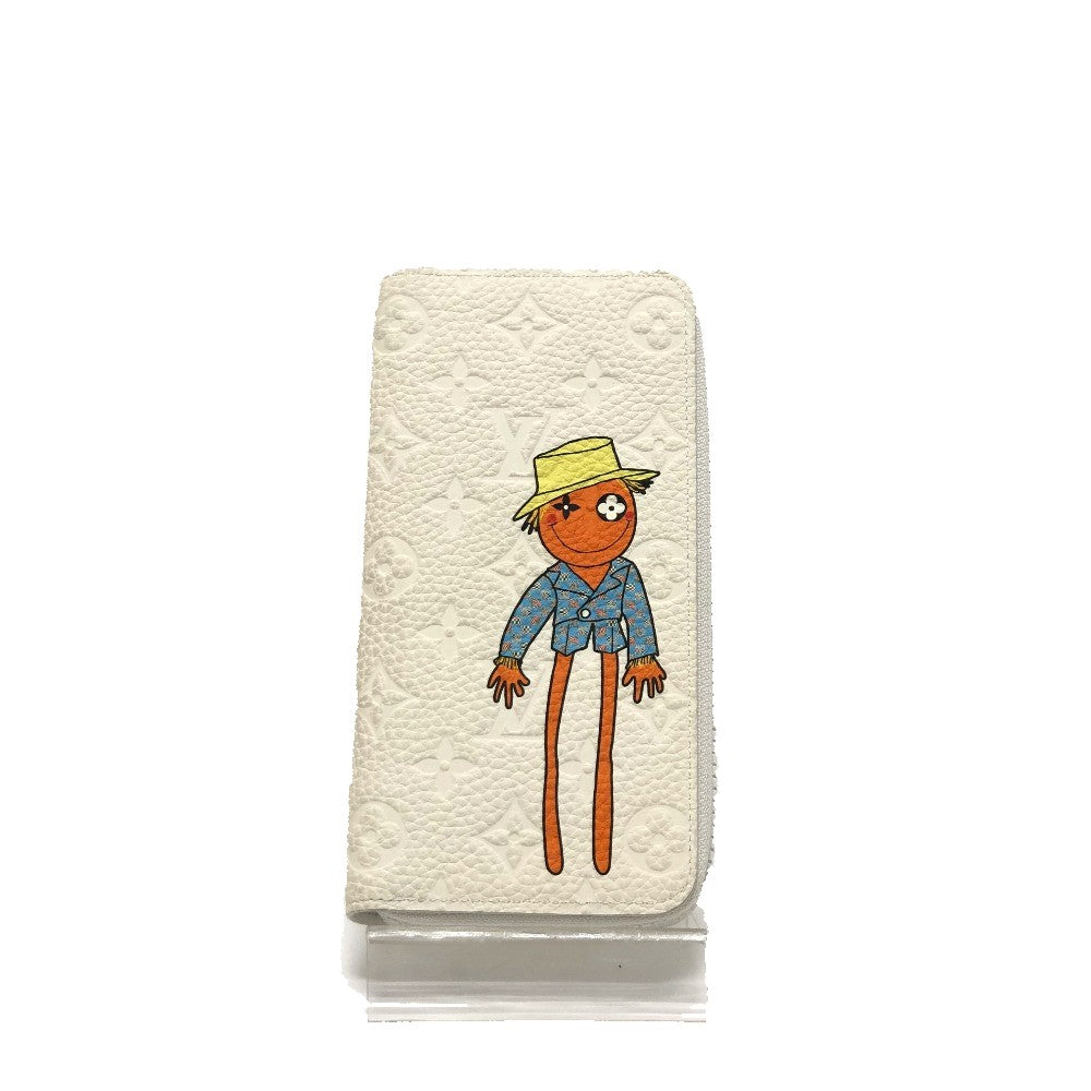 LOUIS VUITTON Long Wallet Purse M80337 Taurillon Clemence white Zippy Wallet Vertical Wallet mens Used Authentic