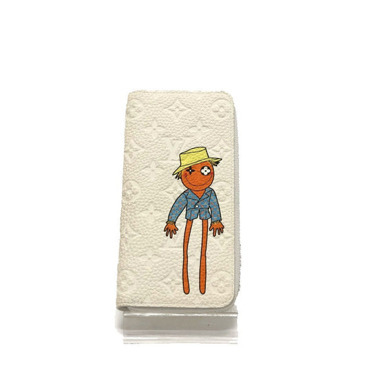 LOUIS VUITTON Long Wallet Purse M80337 Taurillon Clemence white Zippy Wallet Vertical Wallet mens Used Authentic