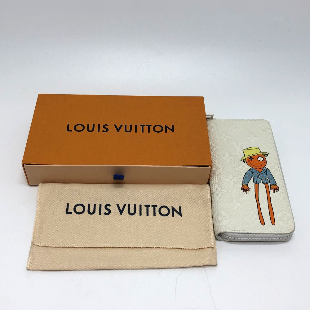 LOUIS VUITTON Long Wallet Purse M80337 Taurillon Clemence white Zippy Wallet Vertical Wallet mens Used Authentic