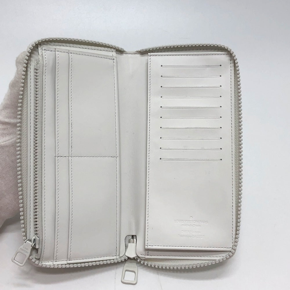 LOUIS VUITTON Long Wallet Purse M80337 Taurillon Clemence white Zippy Wallet Vertical Wallet mens Used Authentic