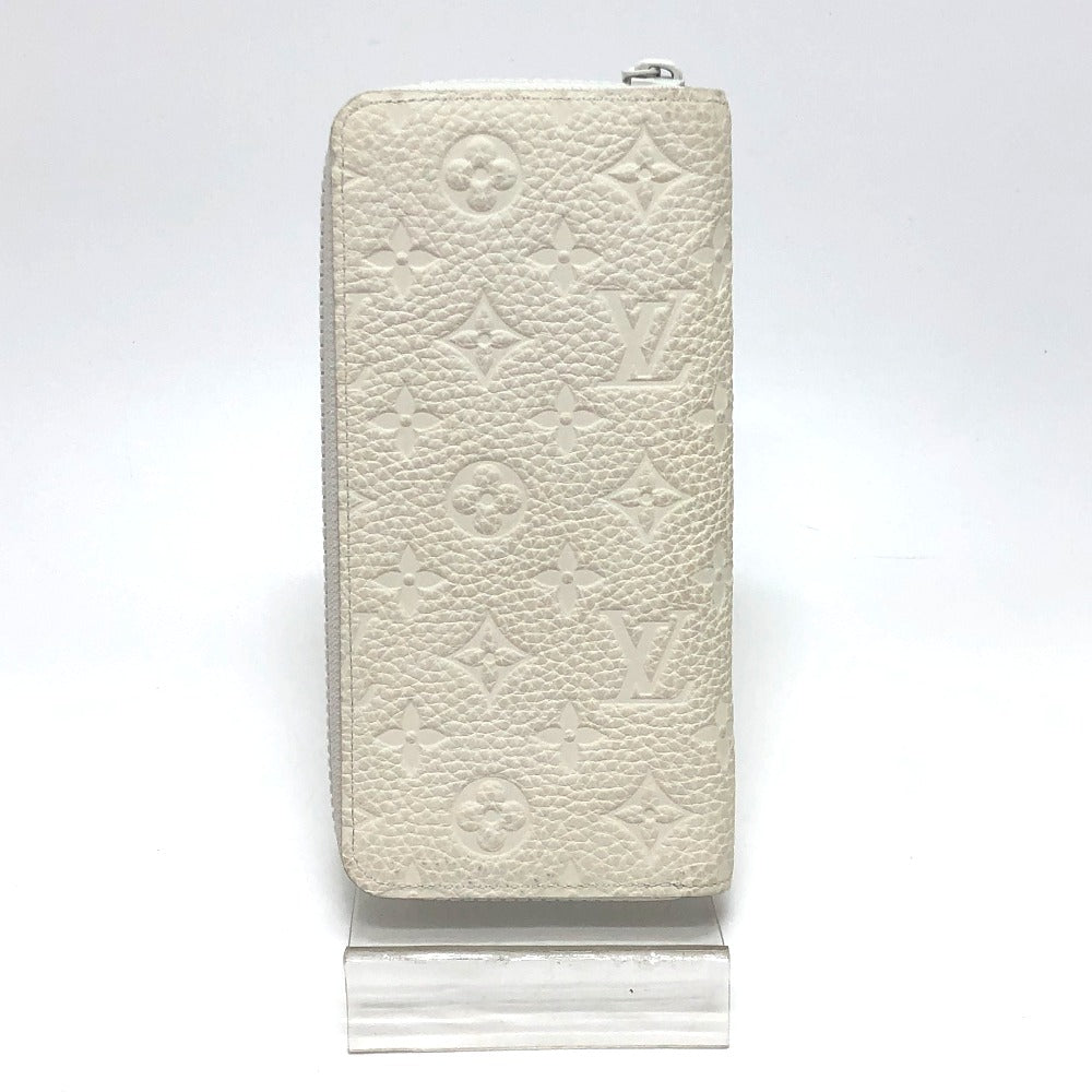 LOUIS VUITTON Long Wallet Purse M80337 Taurillon Clemence white Zippy Wallet Vertical Wallet mens Used Authentic