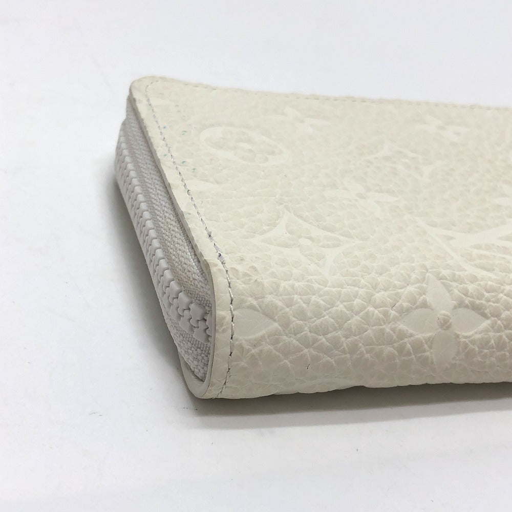 LOUIS VUITTON Long Wallet Purse M80337 Taurillon Clemence white Zippy Wallet Vertical Wallet mens Used Authentic