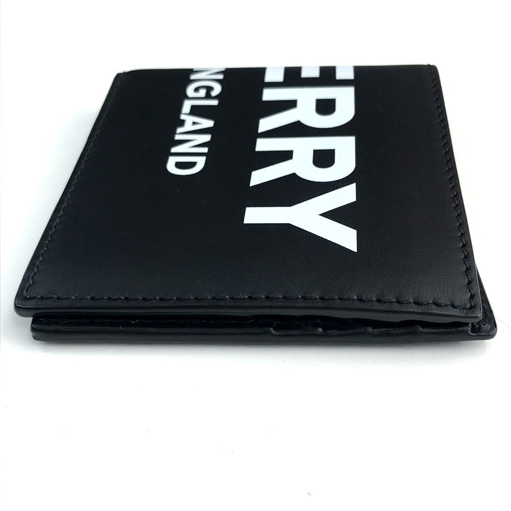 BURBERRY Folded wallet 8013919 leather black logo Wallet mens Used Authentic