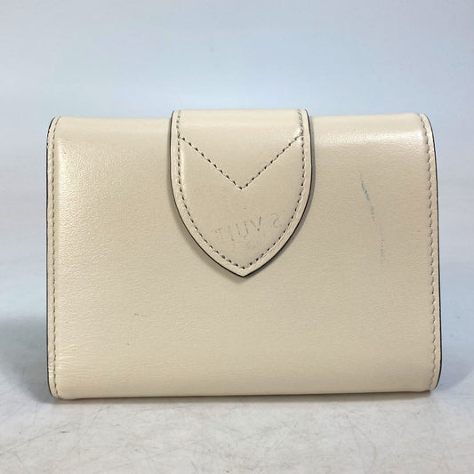 LOUIS VUITTON Trifold wallet M69176 leather white Portefeuille LV Pont Neuf Women Used Authentic