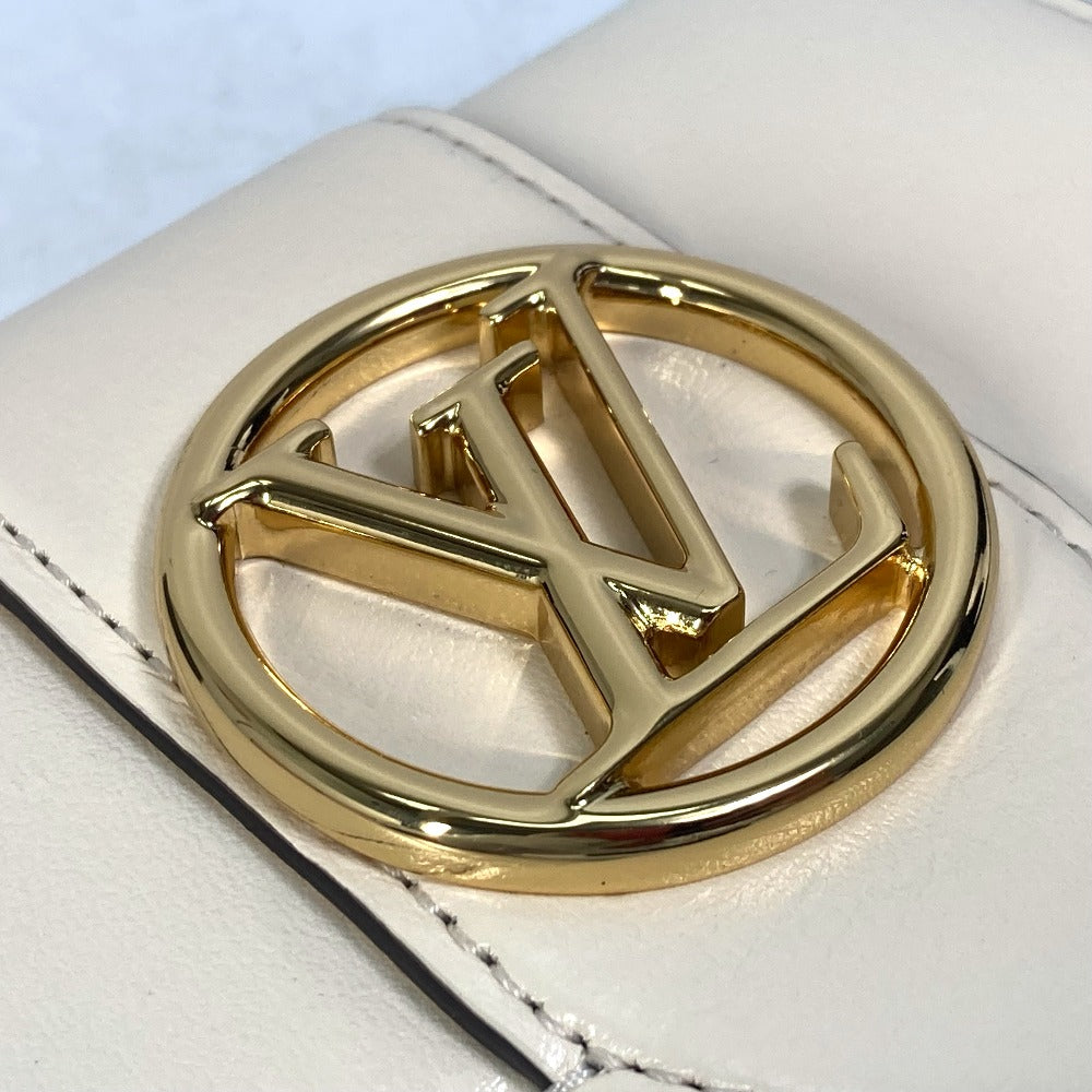 LOUIS VUITTON Trifold wallet M69176 leather white Portefeuille LV Pont Neuf Women Used Authentic