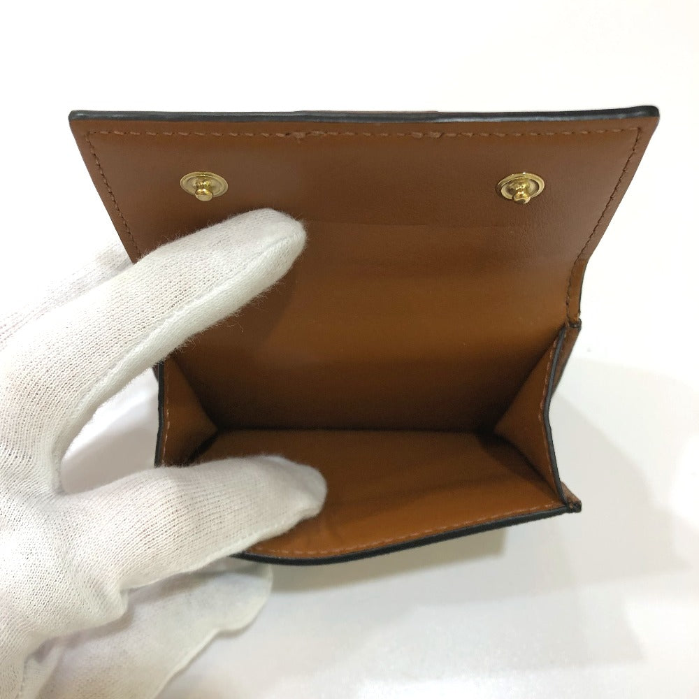 CELINE Trifold wallet PVC / Leather Brown Triomphe Small trifold Women Used Authentic
