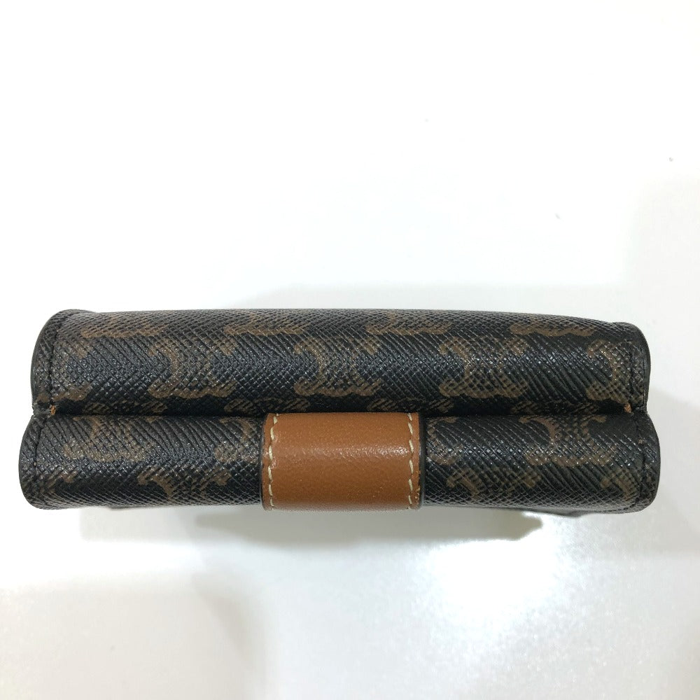 CELINE Trifold wallet PVC / Leather Brown Triomphe Small trifold Women Used Authentic