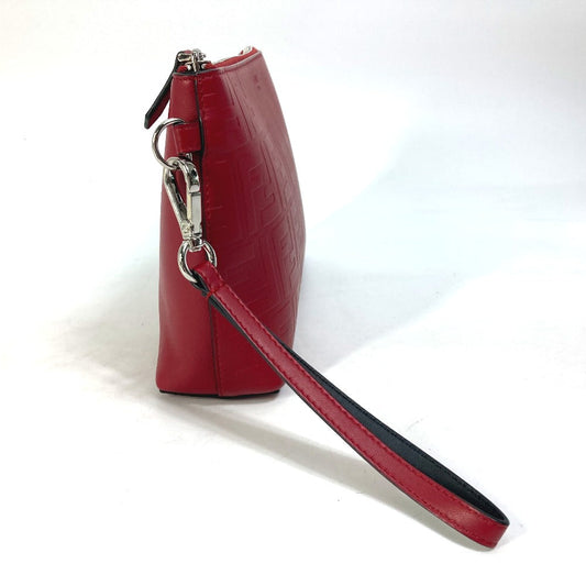 FENDI Clutch bag 7N0106 leather Red Zucca mens Used Authentic