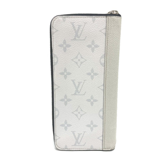 LOUIS VUITTON Long Wallet Purse M30446 canvas / taigarama white Taigarama long wallet Zippy Wallet Vertical mens Used Authentic