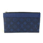 LOUIS VUITTON Pouch M30278 Leather/Tigarama blue Taigalama Pochette Discovery PM mens Used Authentic