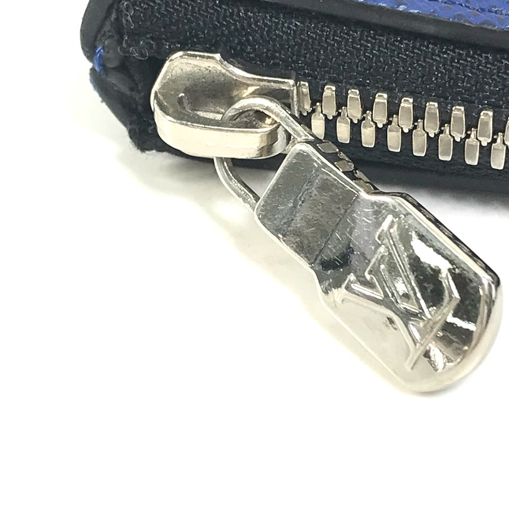 LOUIS VUITTON Pouch M30278 Leather/Tigarama blue Taigalama Pochette Discovery PM mens Used Authentic