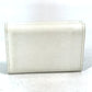 LOUIS VUITTON Trifold wallet M68482 leather white Portefeuille lock mini Women Used Authentic