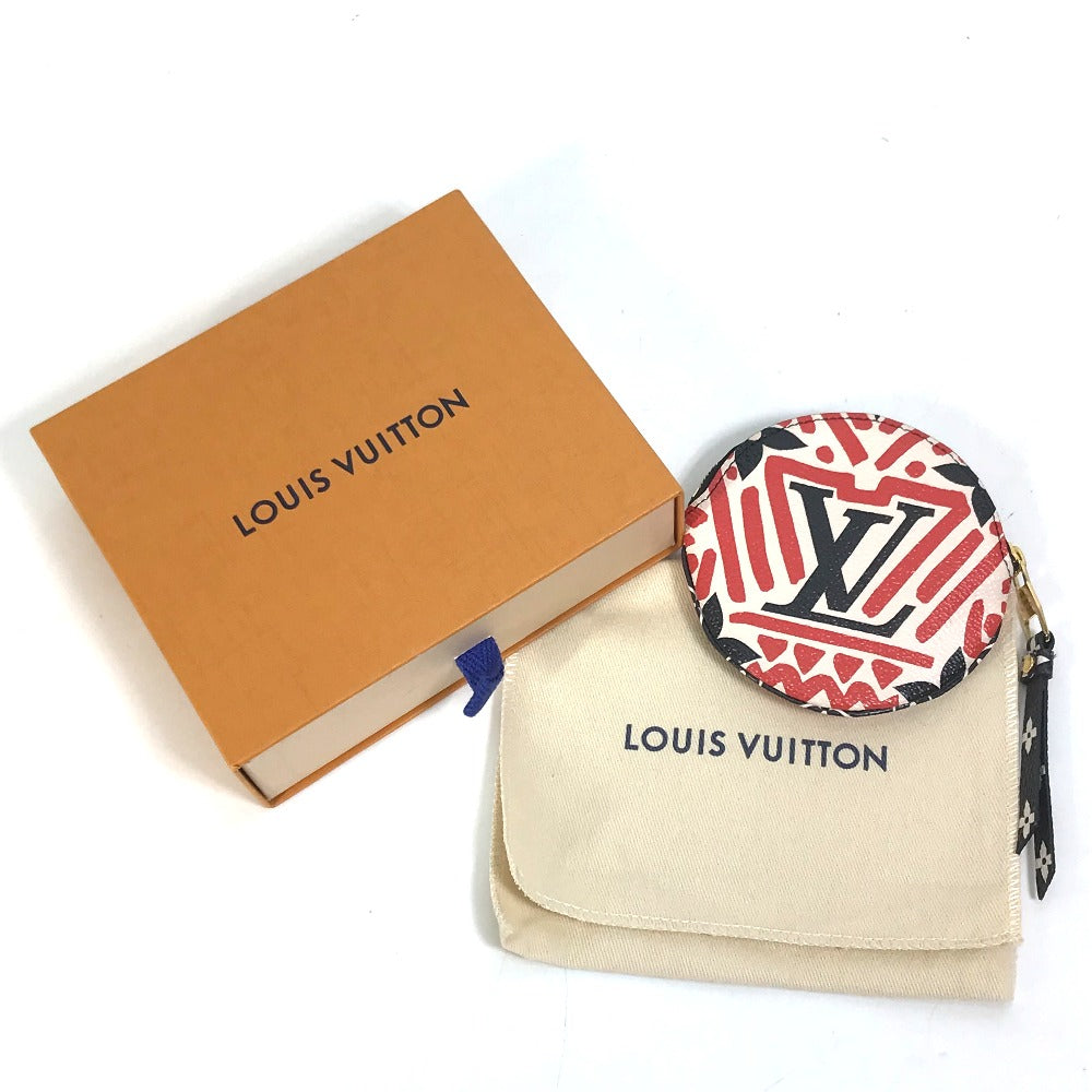 LOUIS VUITTON Coin case M69505 Monogram canvas Red x white x black LV Clafoutis Portonet Ron Women Used Authentic