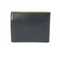 FENDI Folded wallet 7M0001 leather Black x yellow logo mens Used Authentic