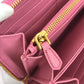PRADA Long Wallet Purse 1ML506 saffiano leather pink logo Saffiano Shine Women Used Authentic