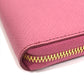 PRADA Long Wallet Purse 1ML506 saffiano leather pink logo Saffiano Shine Women Used Authentic