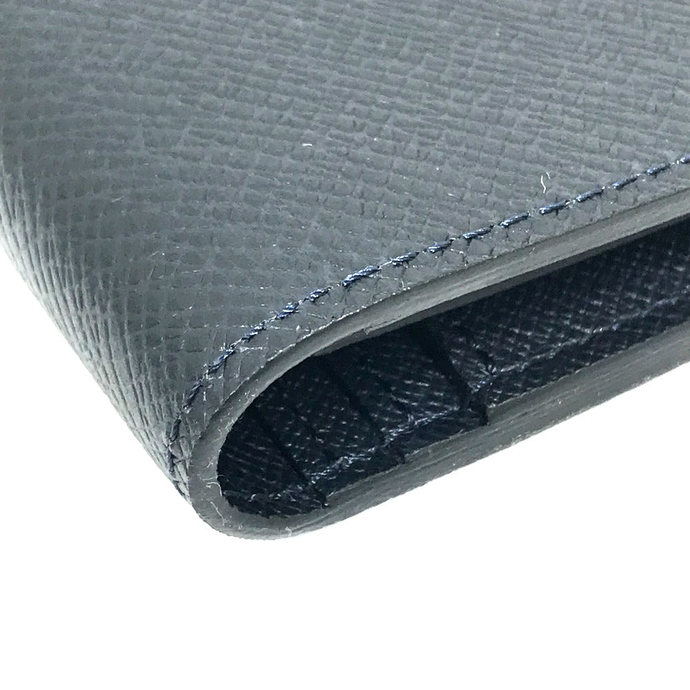 LOUIS VUITTON Long Wallet Purse M30502 Taiga Leather Dark Navy type Taiga Portefeuille Braza mens Used Authentic