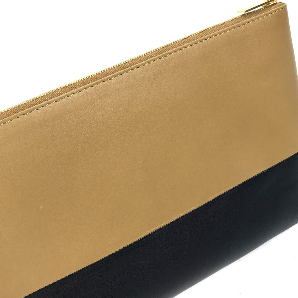 CELINE Clutch bag 100093HTM leather Brown Two-tone By color Women Used Authentic