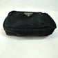 PRADA Pouch NM340X Nylon black Triangle logo plate Women Used Authentic