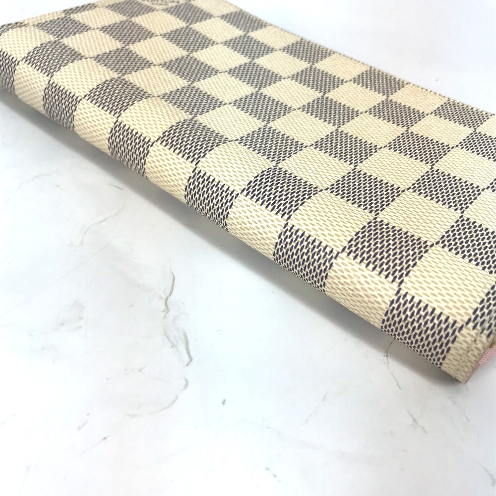 LOUIS VUITTON Long Wallet Purse N63503 Damier Azur Canvas white Damier Azur Zippy wallet Women Used Authentic
