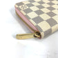LOUIS VUITTON Long Wallet Purse N63503 Damier Azur Canvas white Damier Azur Zippy wallet Women Used Authentic