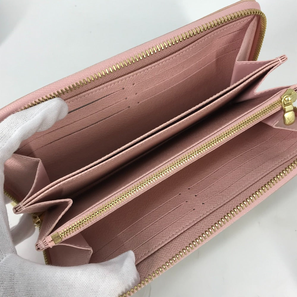LOUIS VUITTON Long Wallet Purse N63503 Damier Azur Canvas white Damier Azur Zippy wallet Women Used Authentic